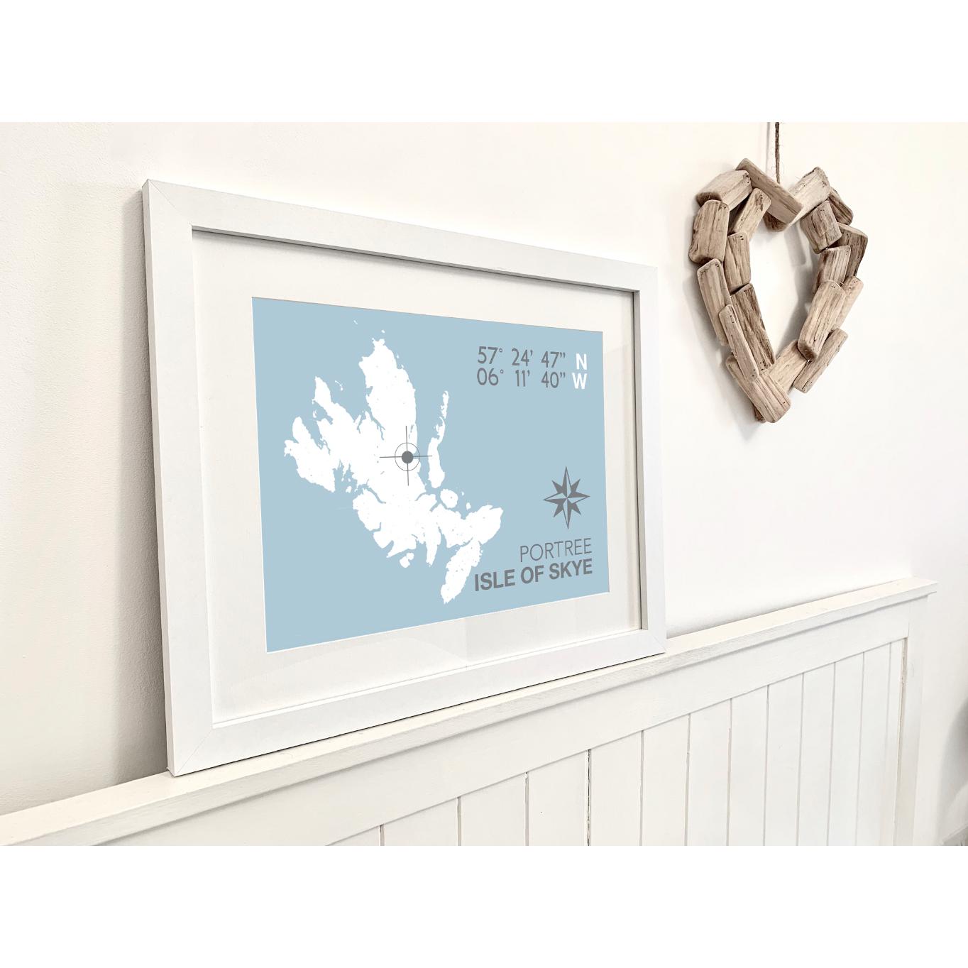 Portree Coastal Map Print-SeaKisses