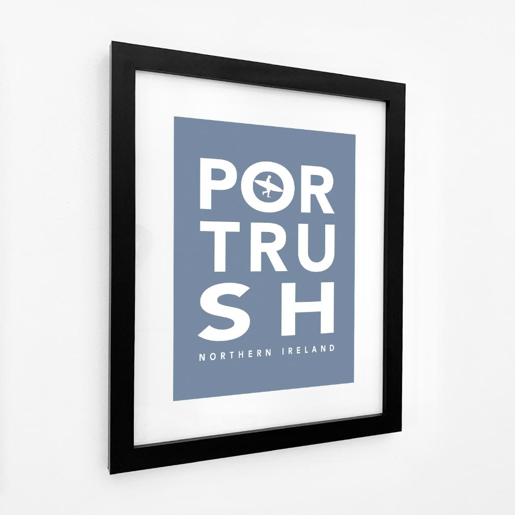 Portrush Surf Typographic Seaside Wall Art /Poster-SeaKisses