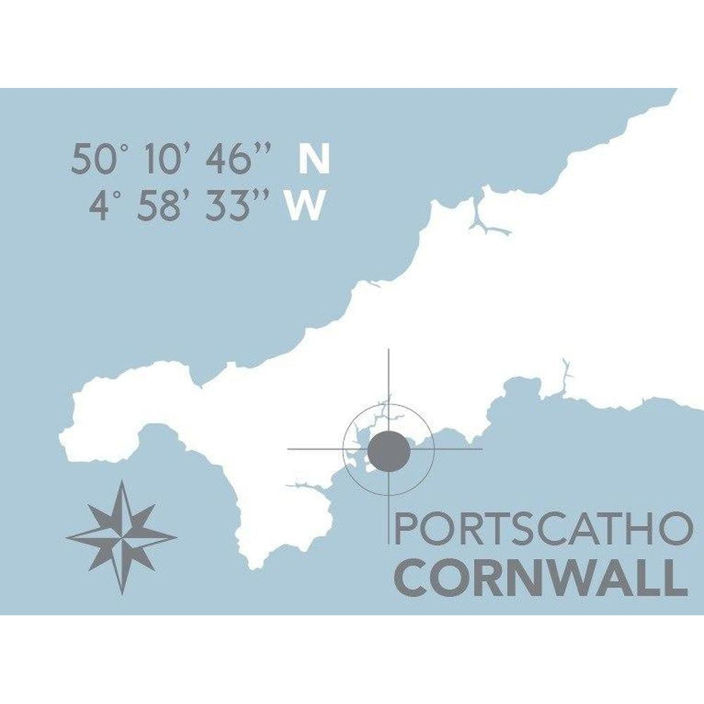Portscatho Coastal Map Print-SeaKisses