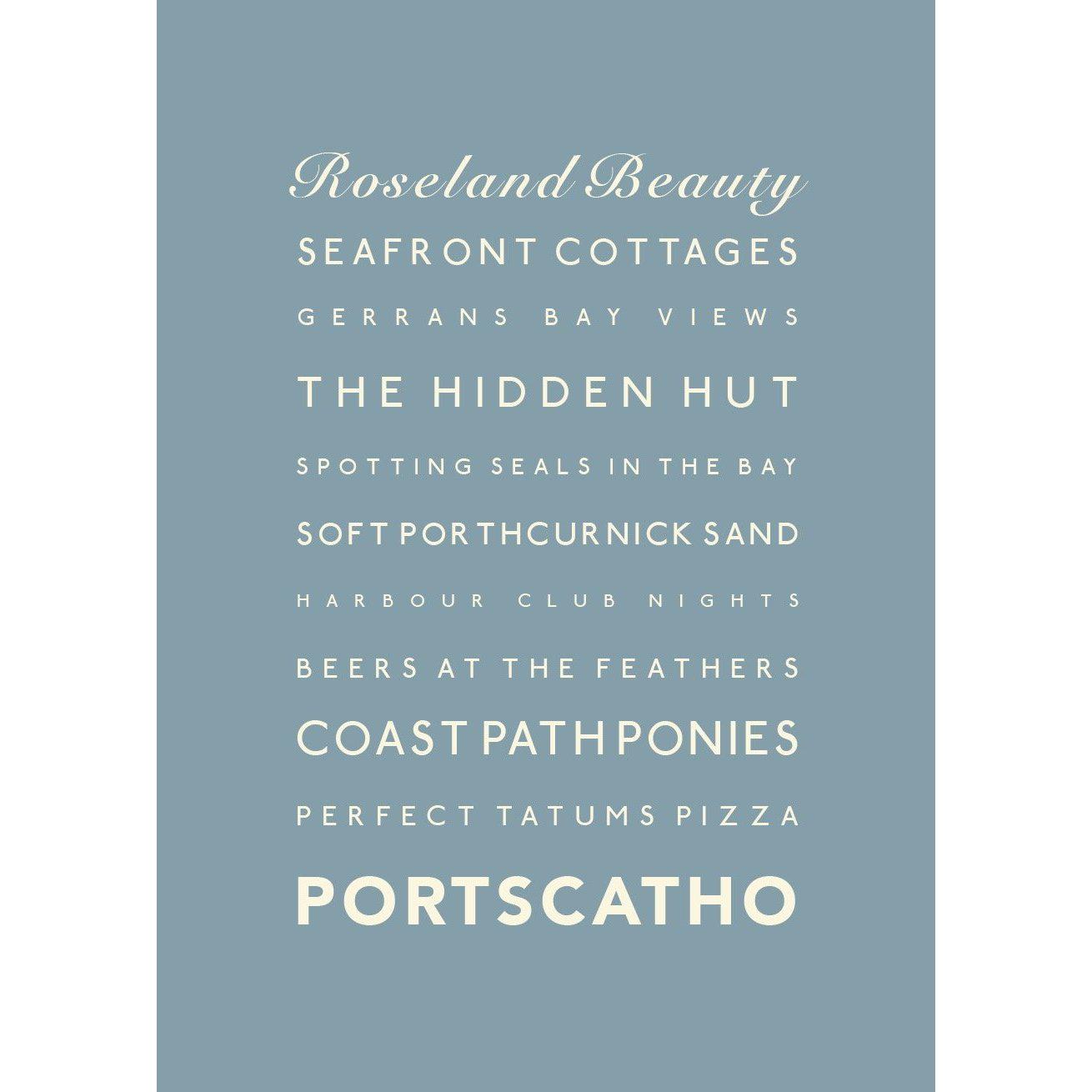 Portscatho Typographic Print-SeaKisses