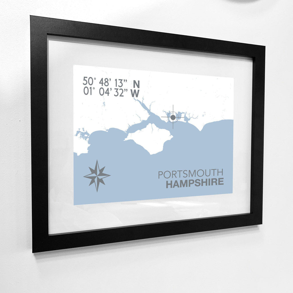 Portsmouth Map Travel Print- Coastal Wall Art /Poster-SeaKisses