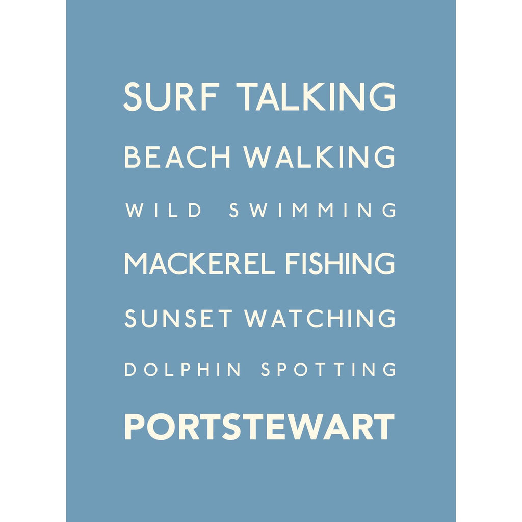 Portstewart Typographic Print- Coastal Wall Art /Poster-SeaKisses