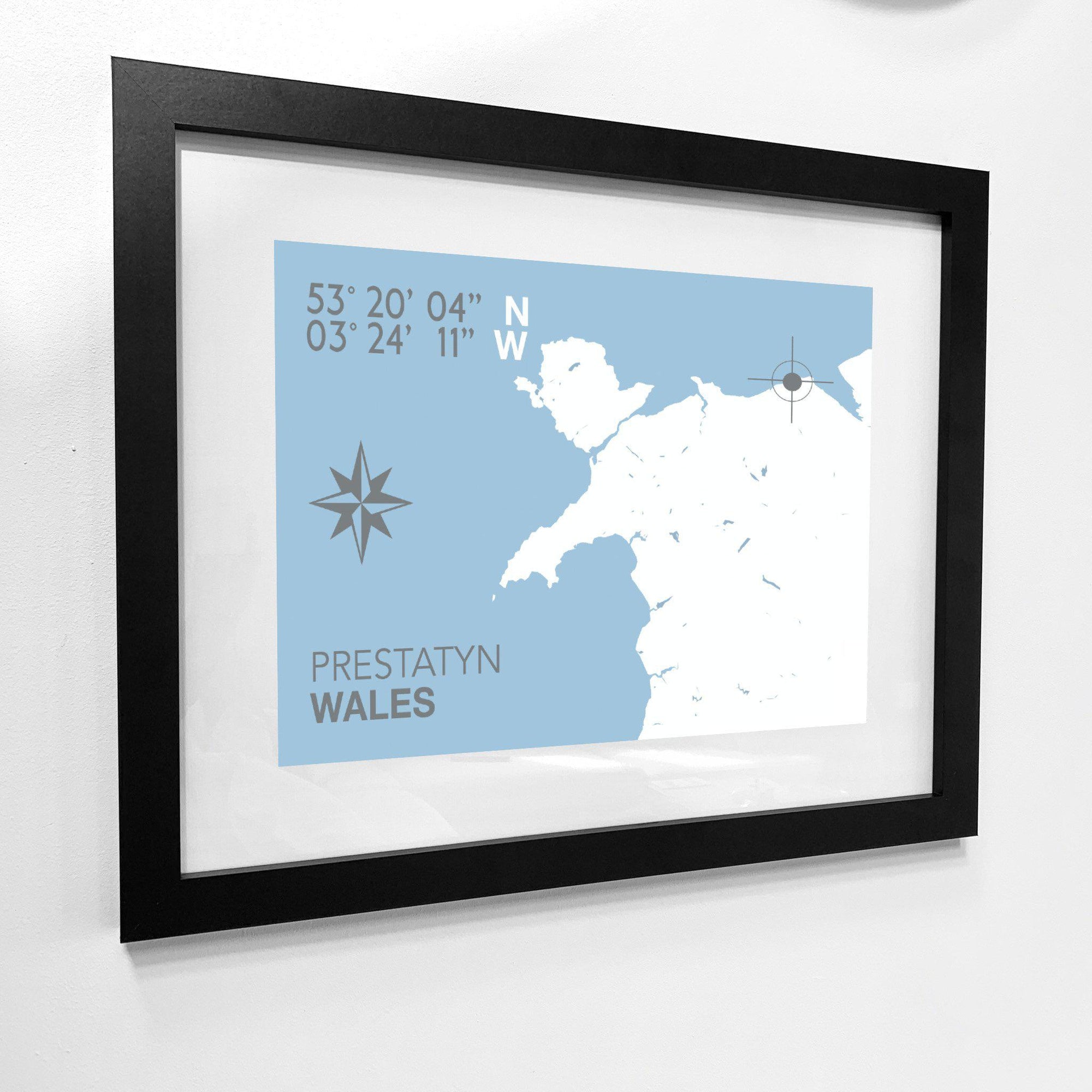 Prestatyn Coastal Map Print-SeaKisses