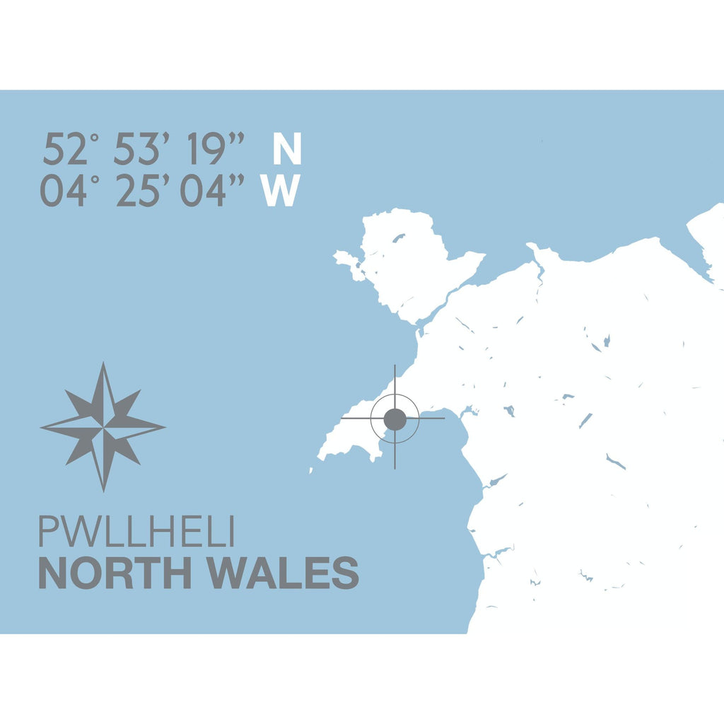 Pwllheli Coastal Map Print-SeaKisses