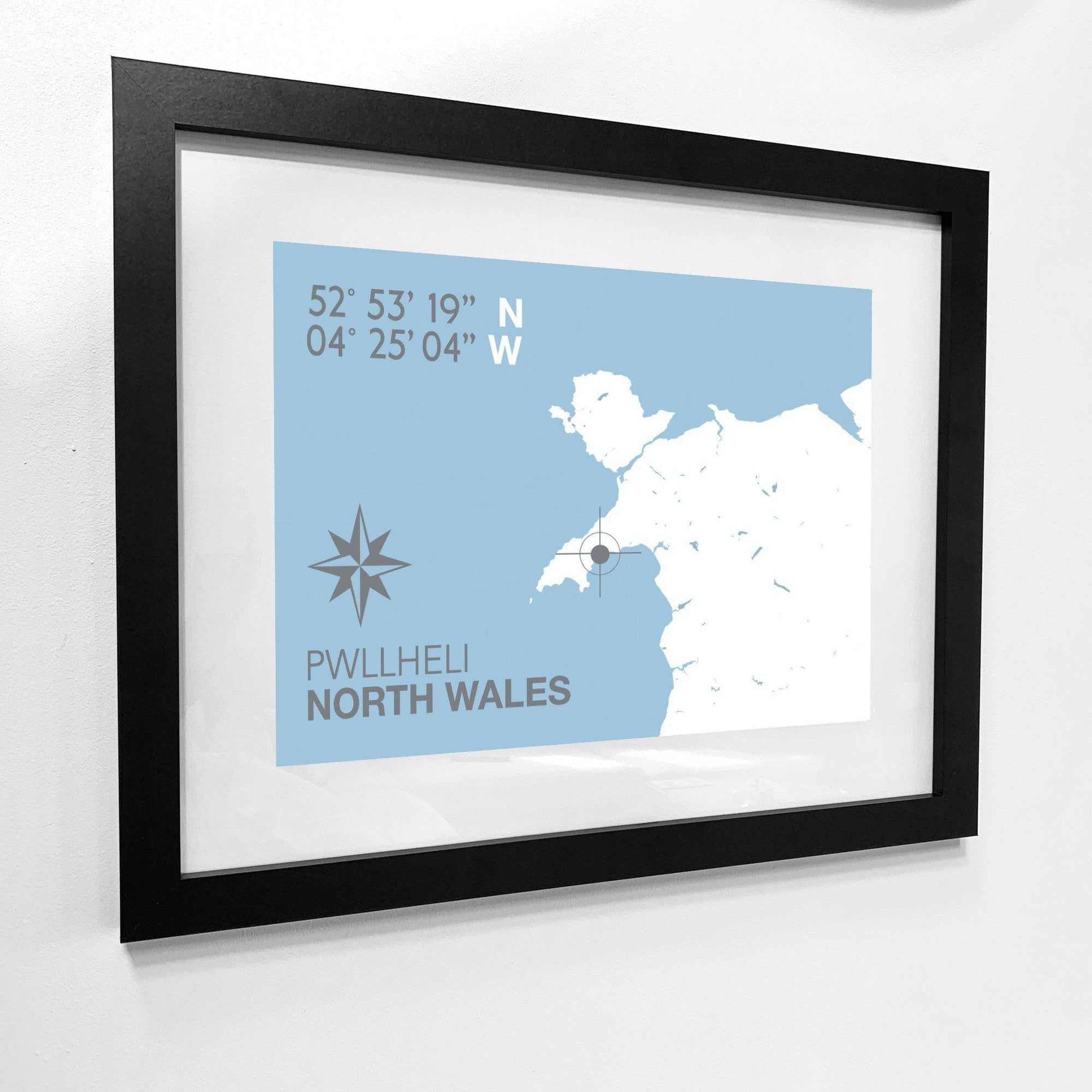 Pwllheli Coastal Map Print-SeaKisses