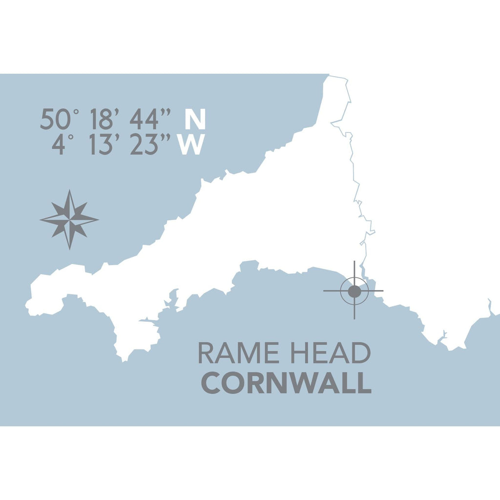 Rame Head Coastal Map Print-SeaKisses