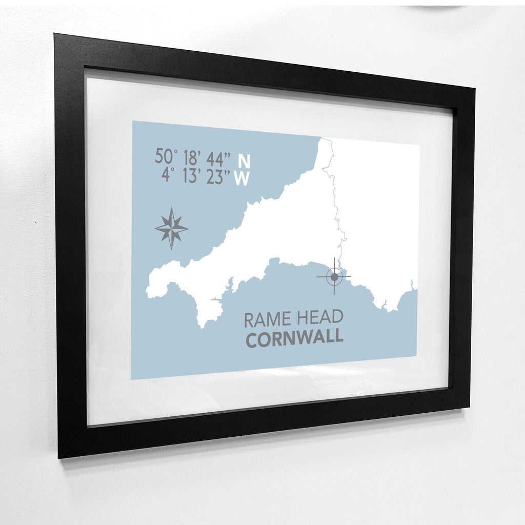 Rame Head Map Print- Coastal Wall Art /Poster-SeaKisses