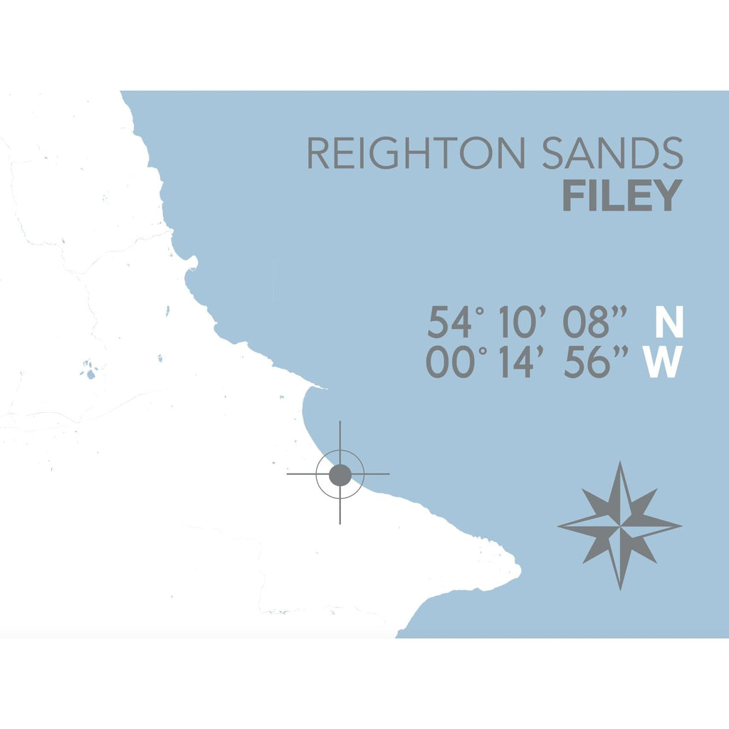 Reighton Sands Map Travel Print- Coastal Wall Art /Poster-SeaKisses