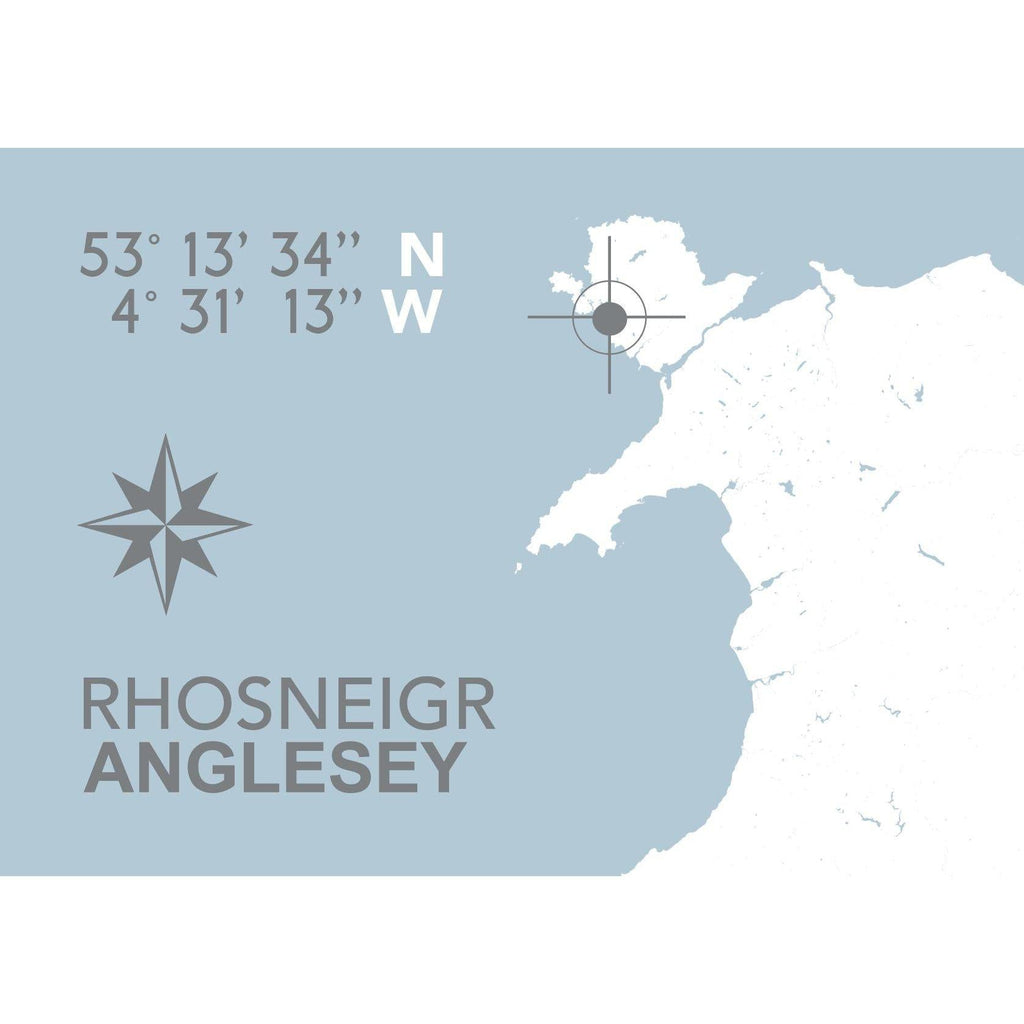 Rhosneigr Coastal Map Print-SeaKisses