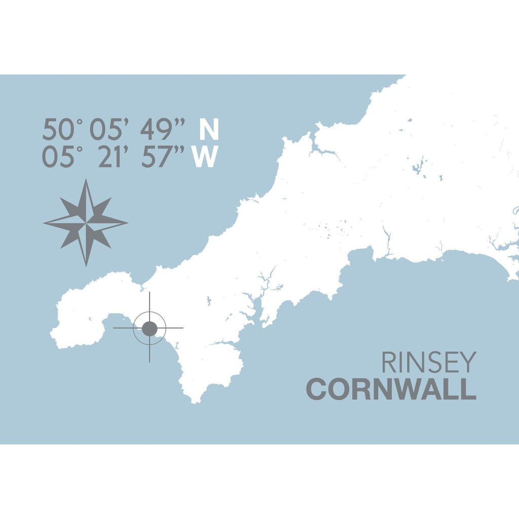 Rinsey Map Travel Print- Coastal Wall Art /Poster-SeaKisses