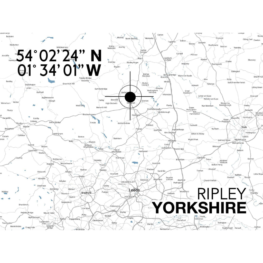 Ripley Landmark Map Travel Print- Coastal Wall Art /Poster by – SeaKisses