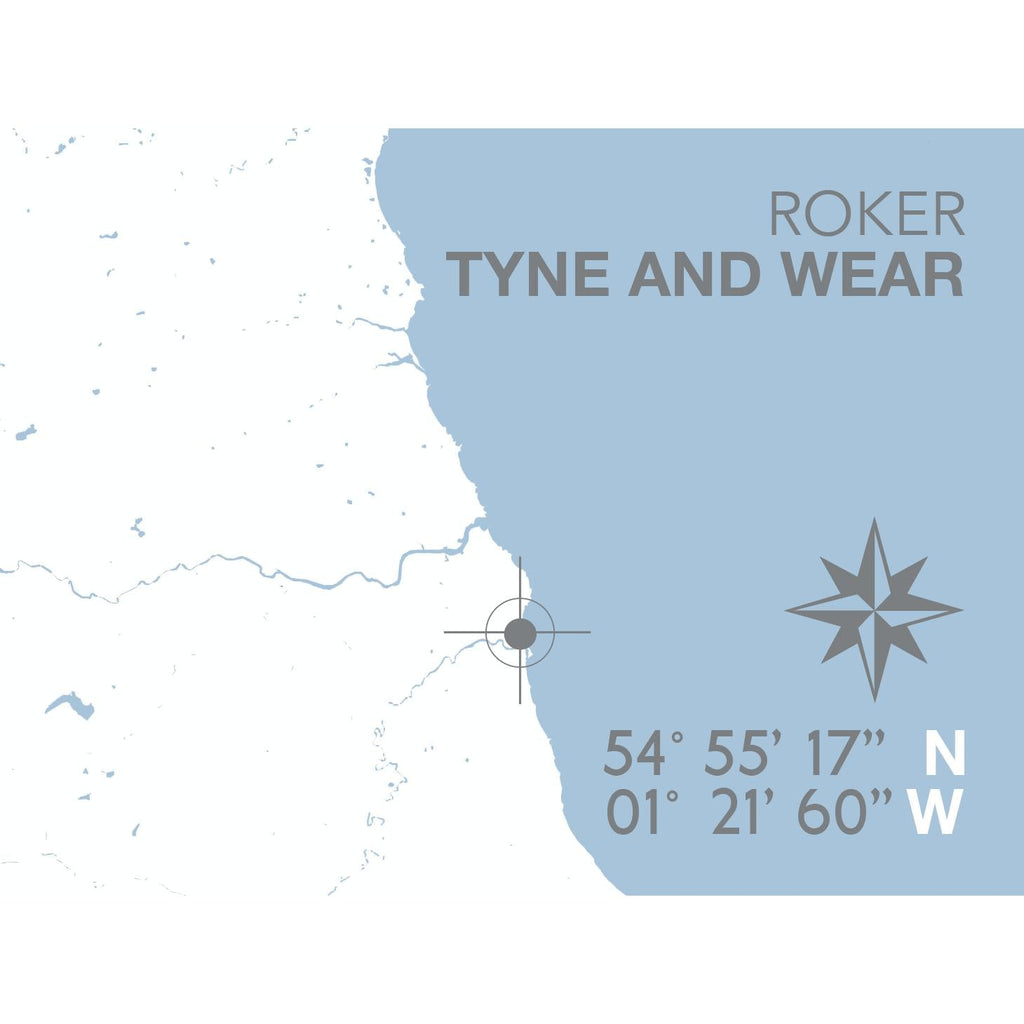Roker Map Travel Print - Coastal Wall Art /Poster-SeaKisses