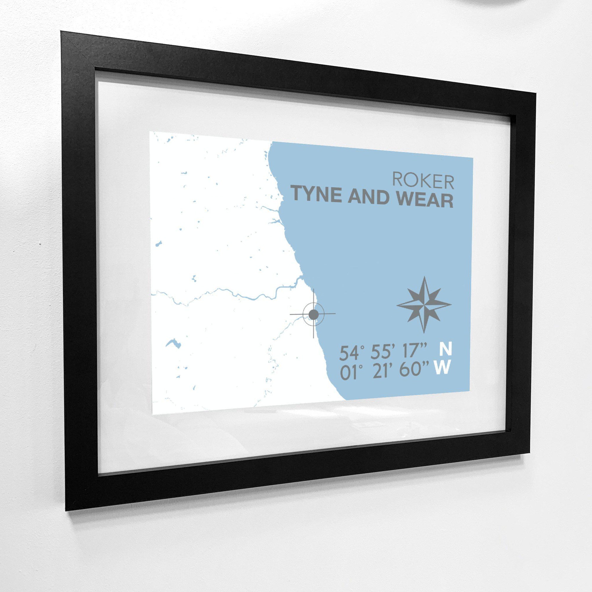 Roker Coastal Map Print-SeaKisses