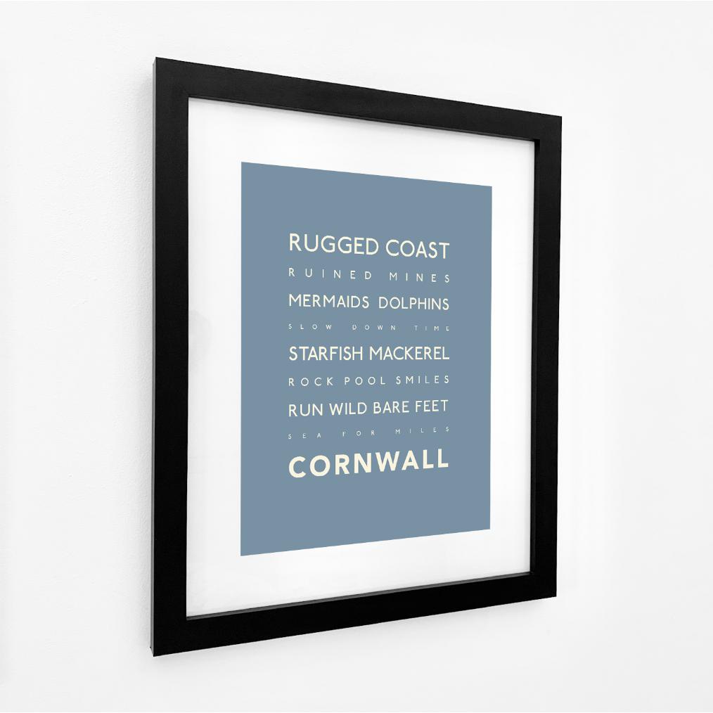 Rugged Coast Cornwall Typographic Print-SeaKisses