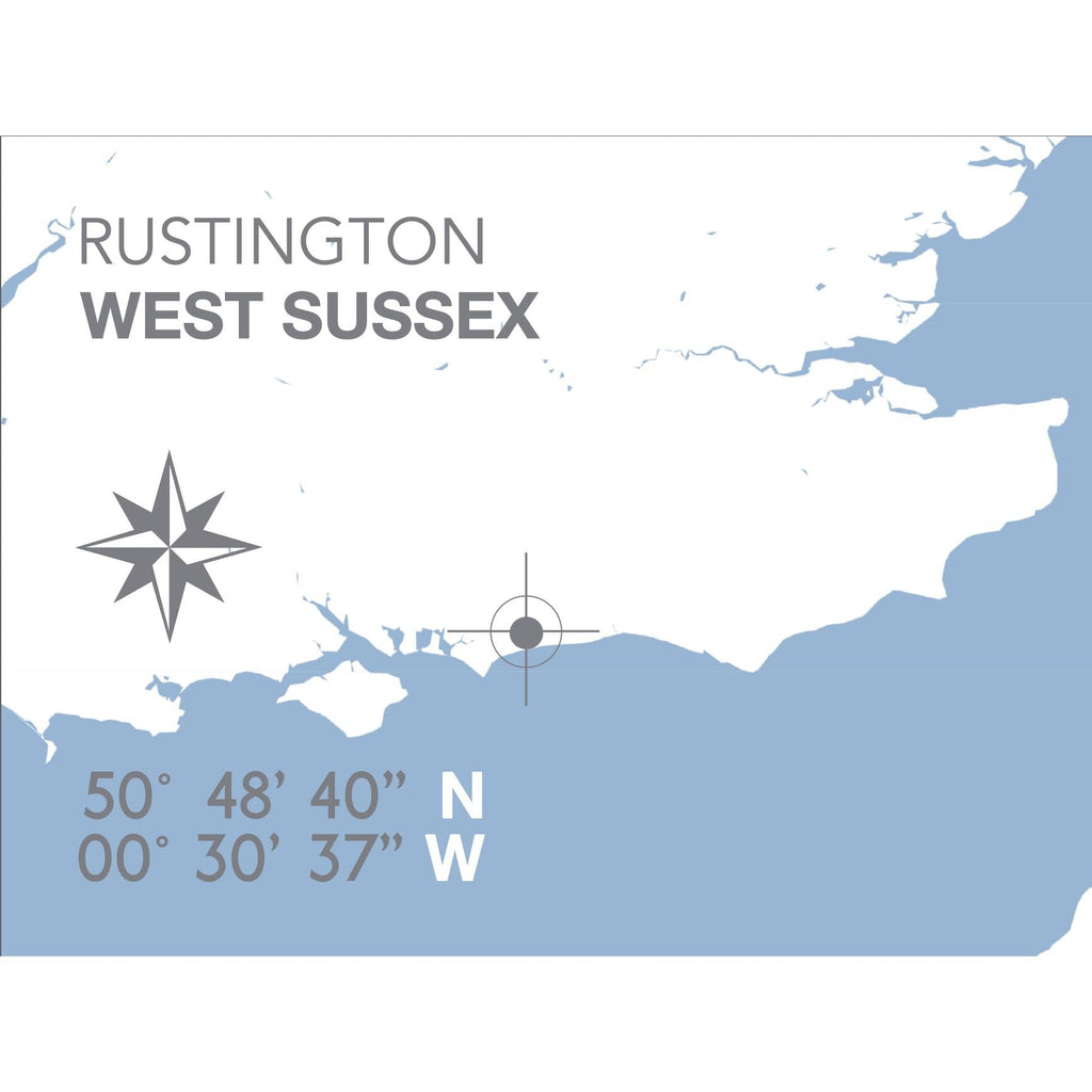Rustington Map Travel Print- Coastal Wall Art /Poster-SeaKisses