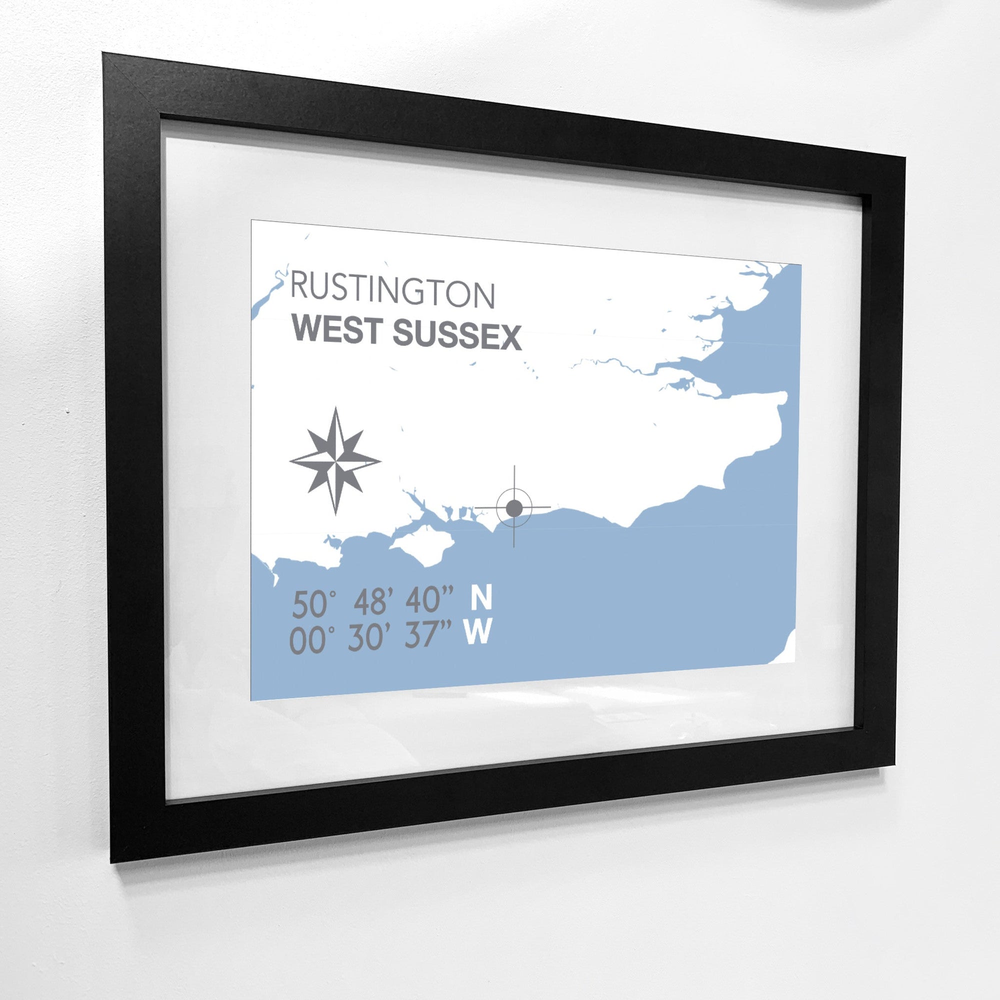 Rustington Coastal Map Print-SeaKisses