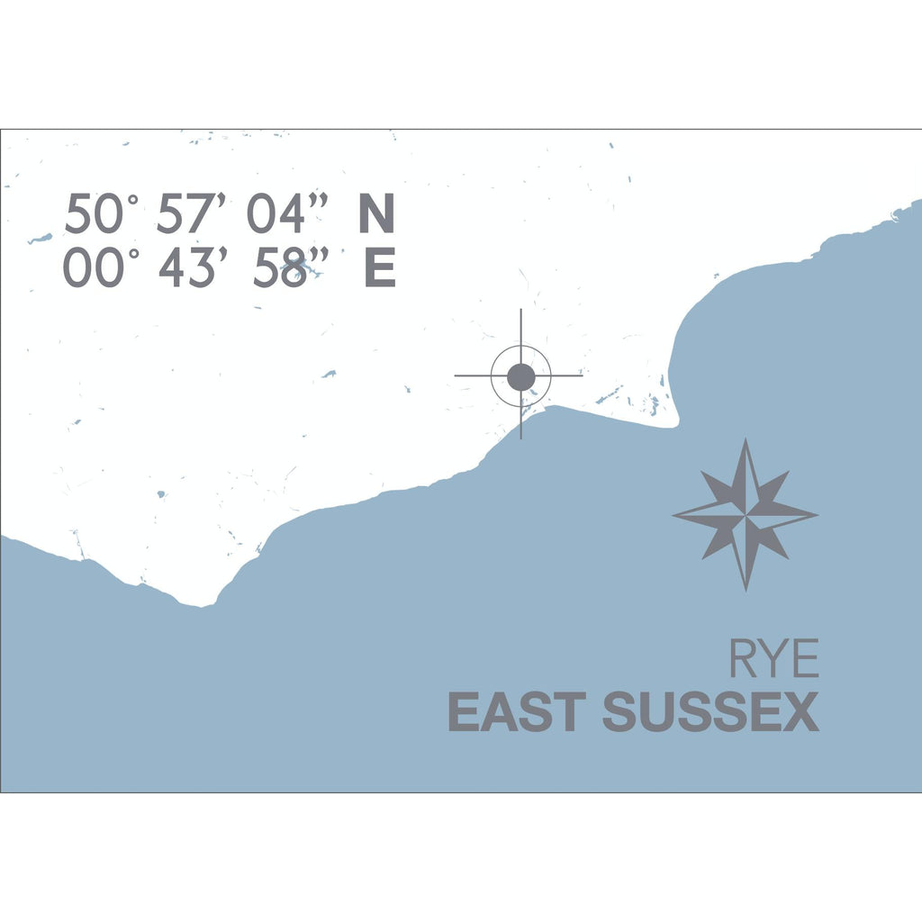 Rye Coastal Map Print-SeaKisses
