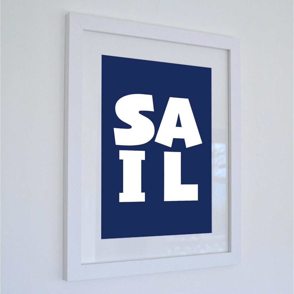 SAIL - Fundraising Typographic Seaside Print - Coastal Wall Art /Poster-SeaKisses