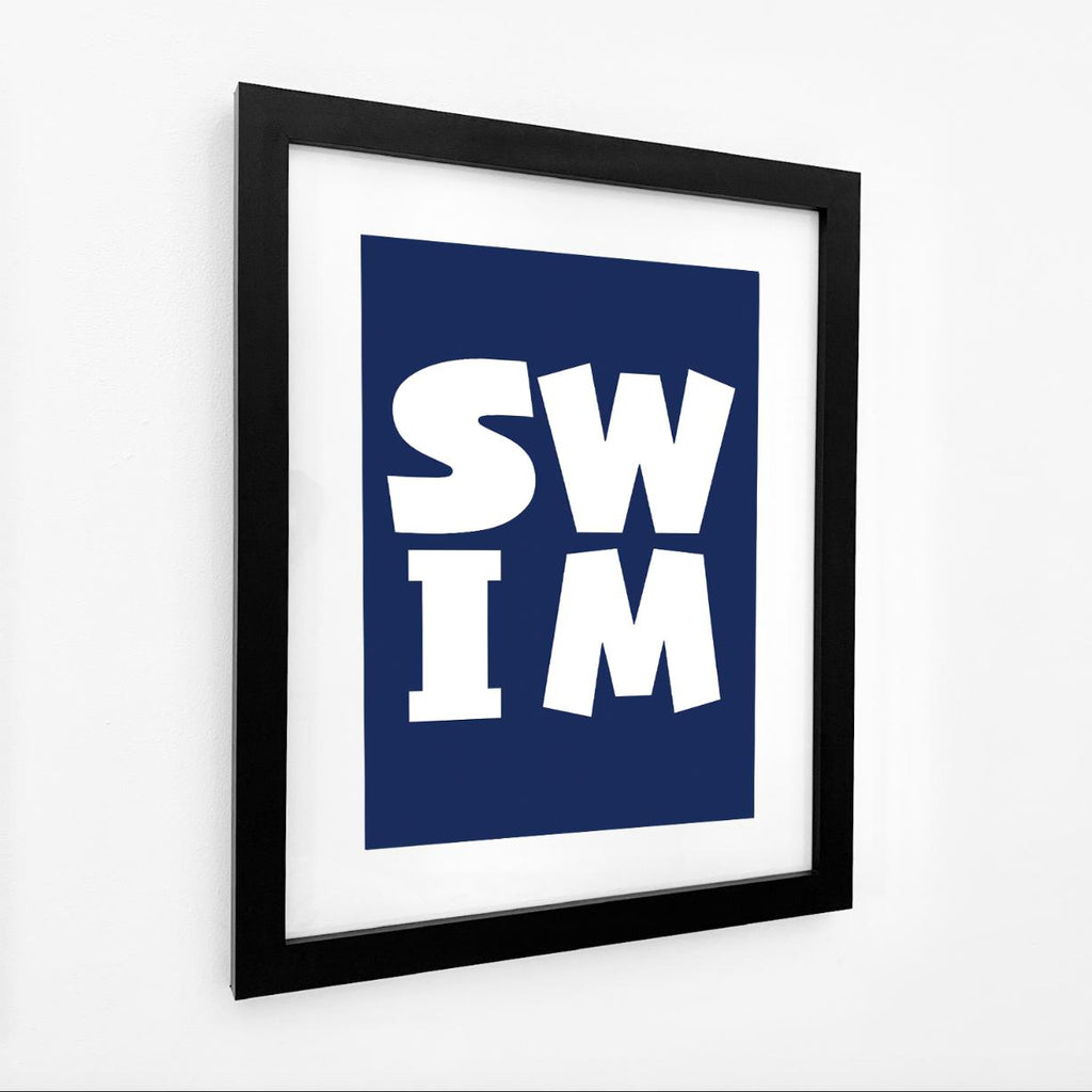 SWIM: Typographic Seaside Print Coastal Wall Art /Poster-SeaKisses