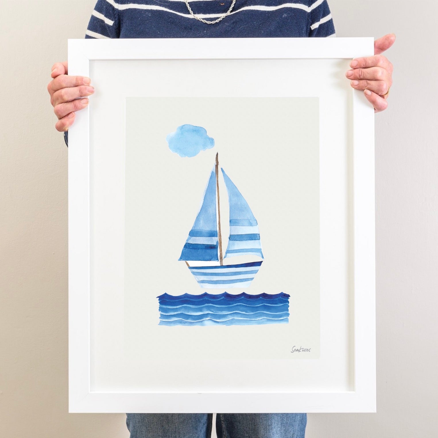 Sailing Boat Watercolour Print-SeaKisses