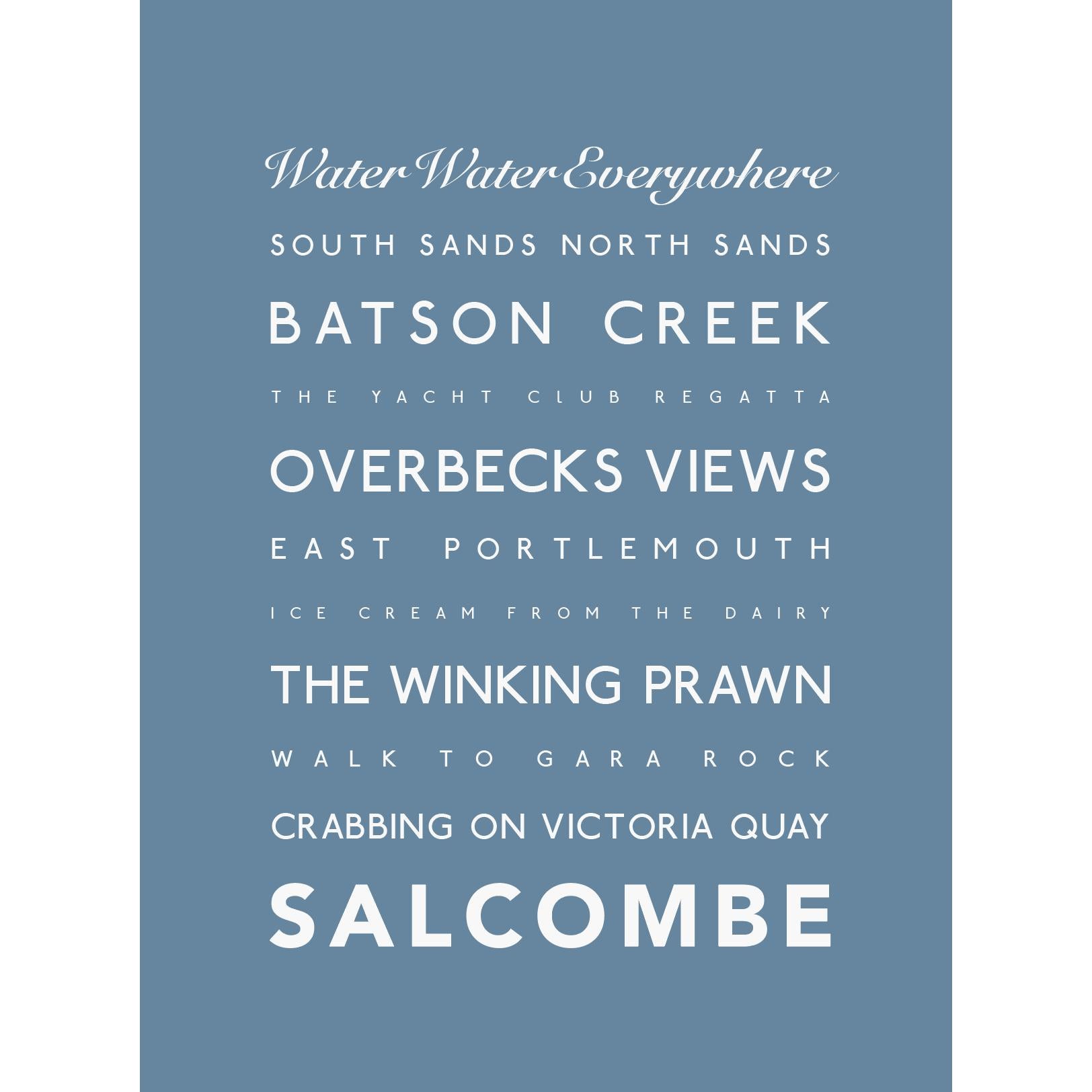 Salcombe Typographic Print-SeaKisses