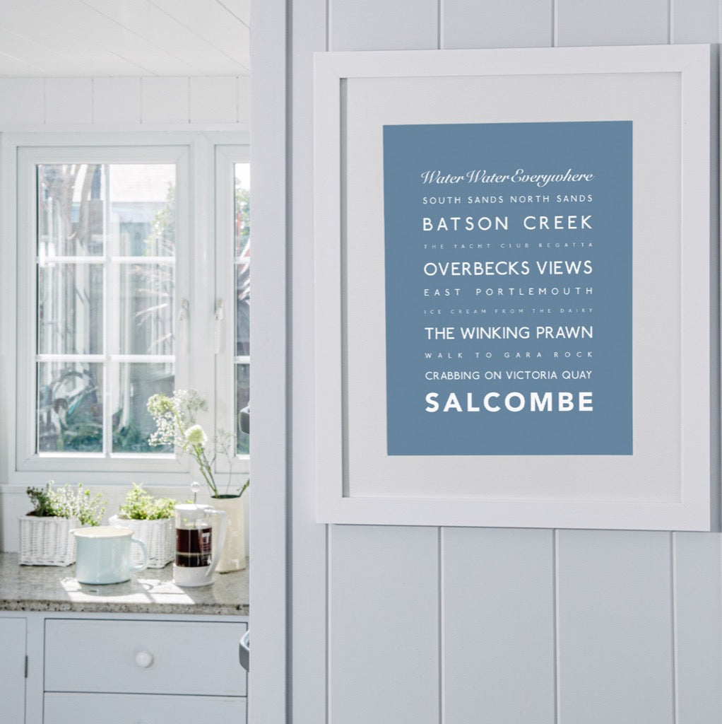 Salcombe Typographic Print-SeaKisses