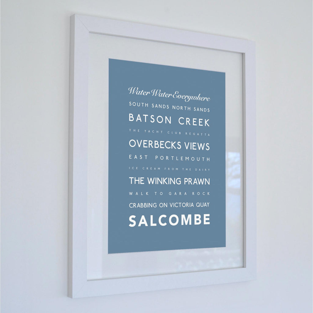 Salcombe Typographic Travel Print- Coastal Wall Art /Poster-SeaKisses