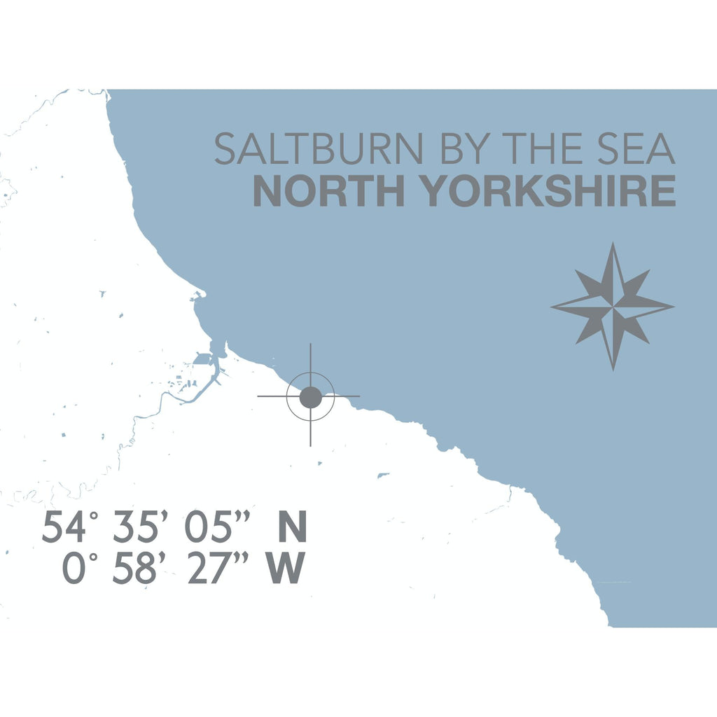 Saltburn By The Sea Map Travel Print- Coastal Wall Art /Poster-SeaKisses
