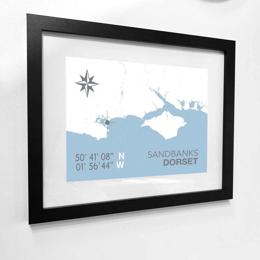 Sandbanks Coastal Map Print-SeaKisses