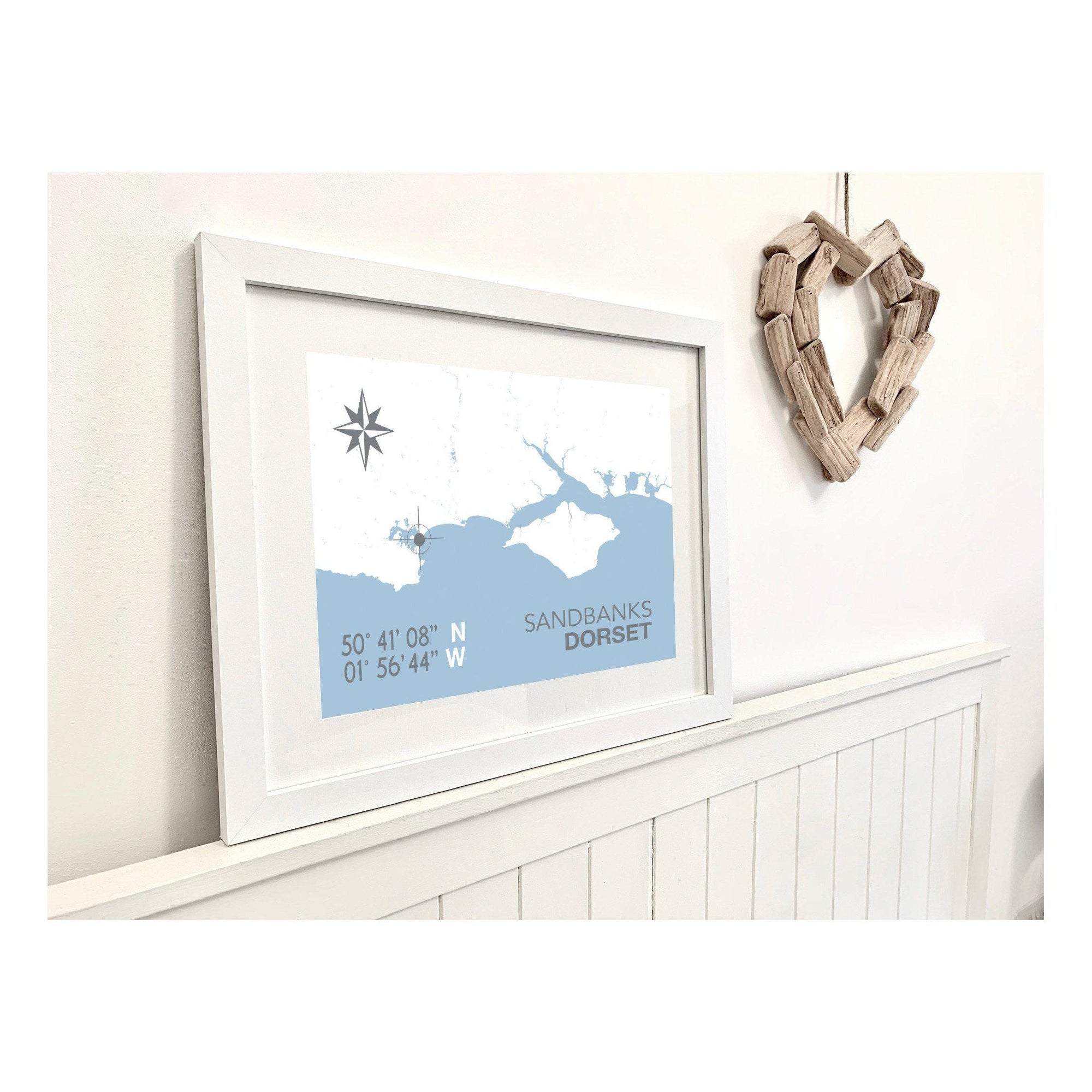 Sandbanks Coastal Map Print-SeaKisses