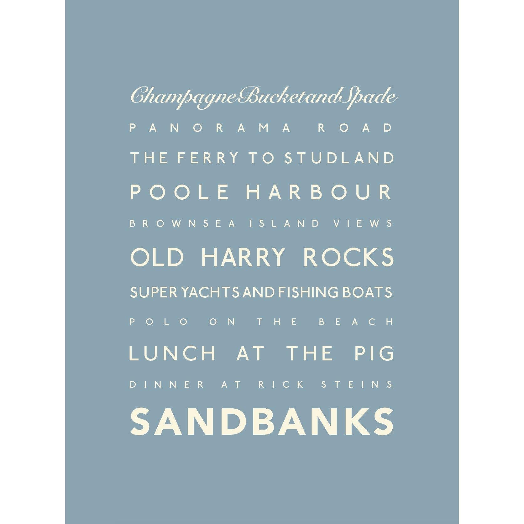 Sandbanks Typographic Print-SeaKisses