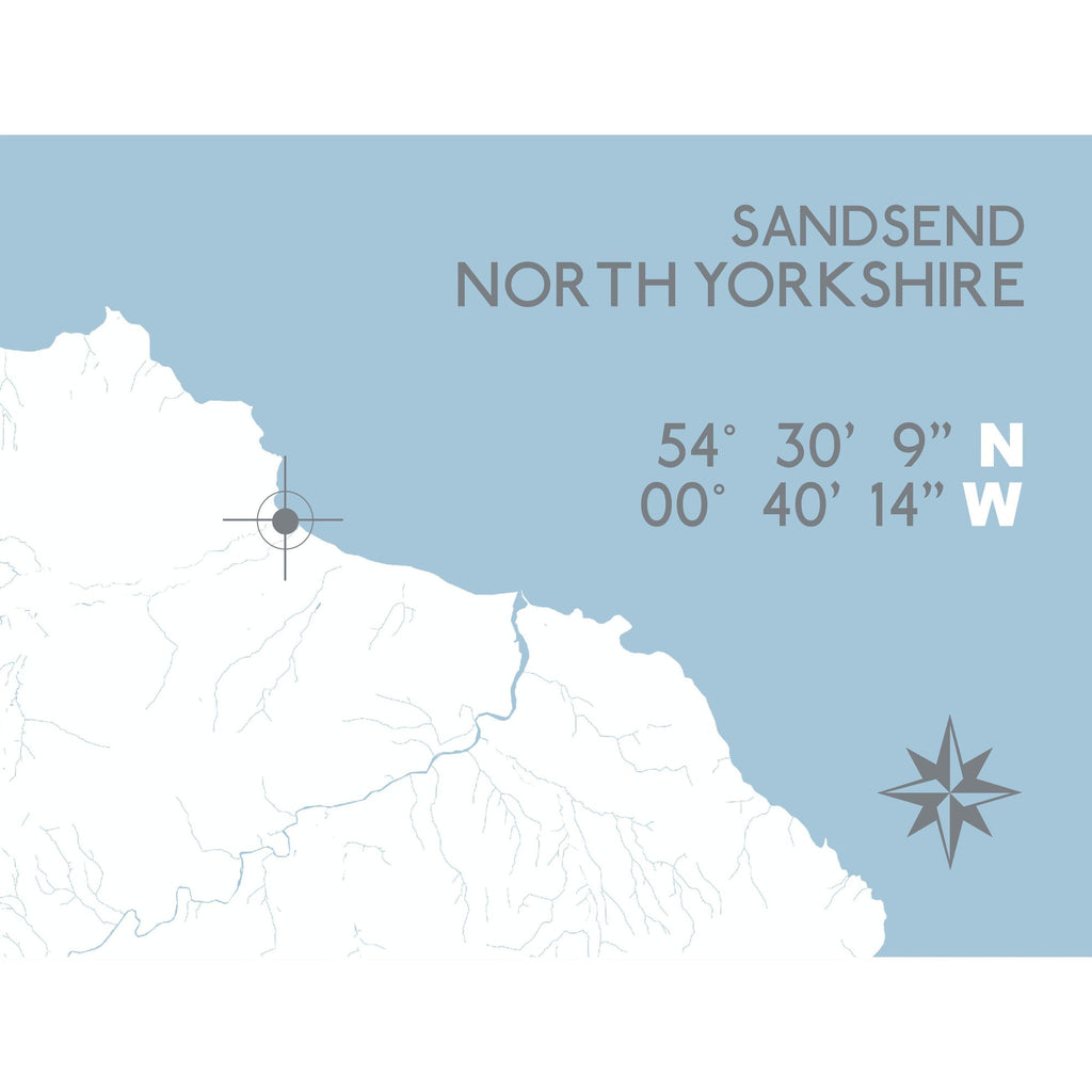 Sandsend Map Travel Print- Coastal Wall Art /Poster-SeaKisses