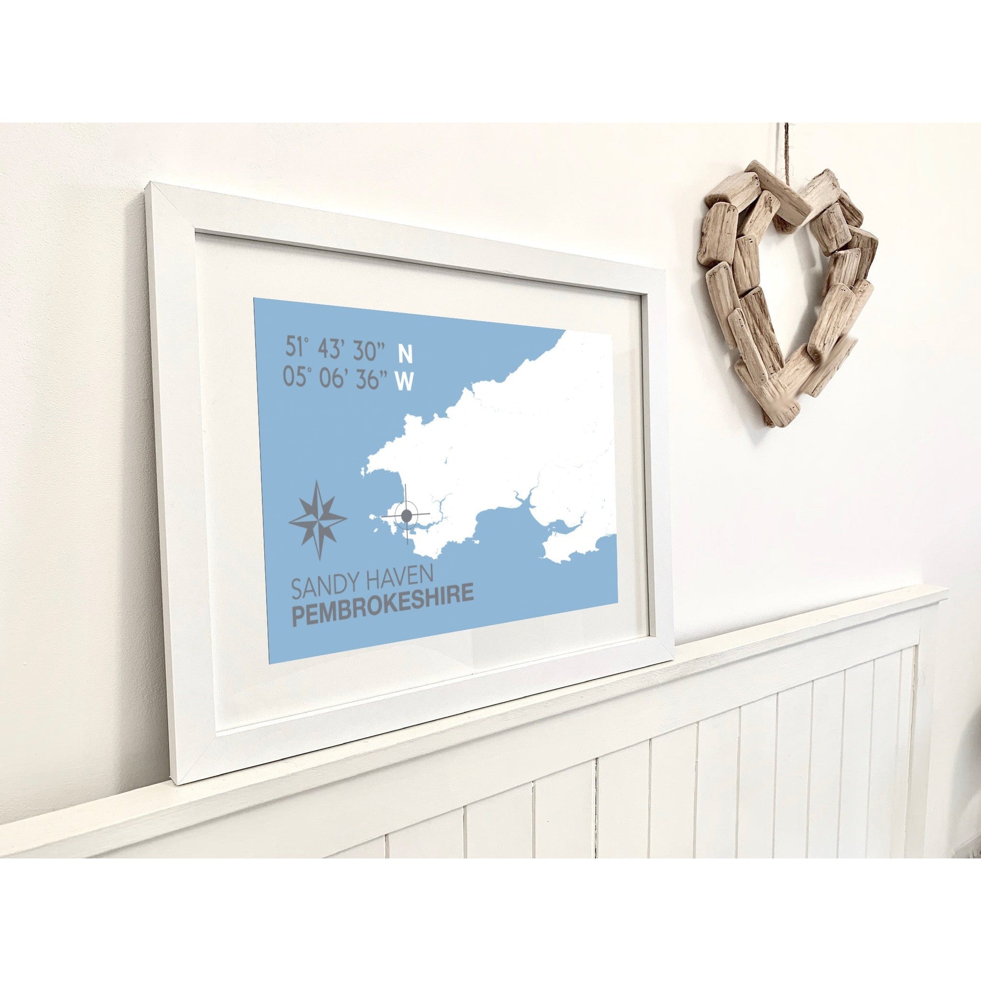 Sandy Haven Coastal Map Print-SeaKisses