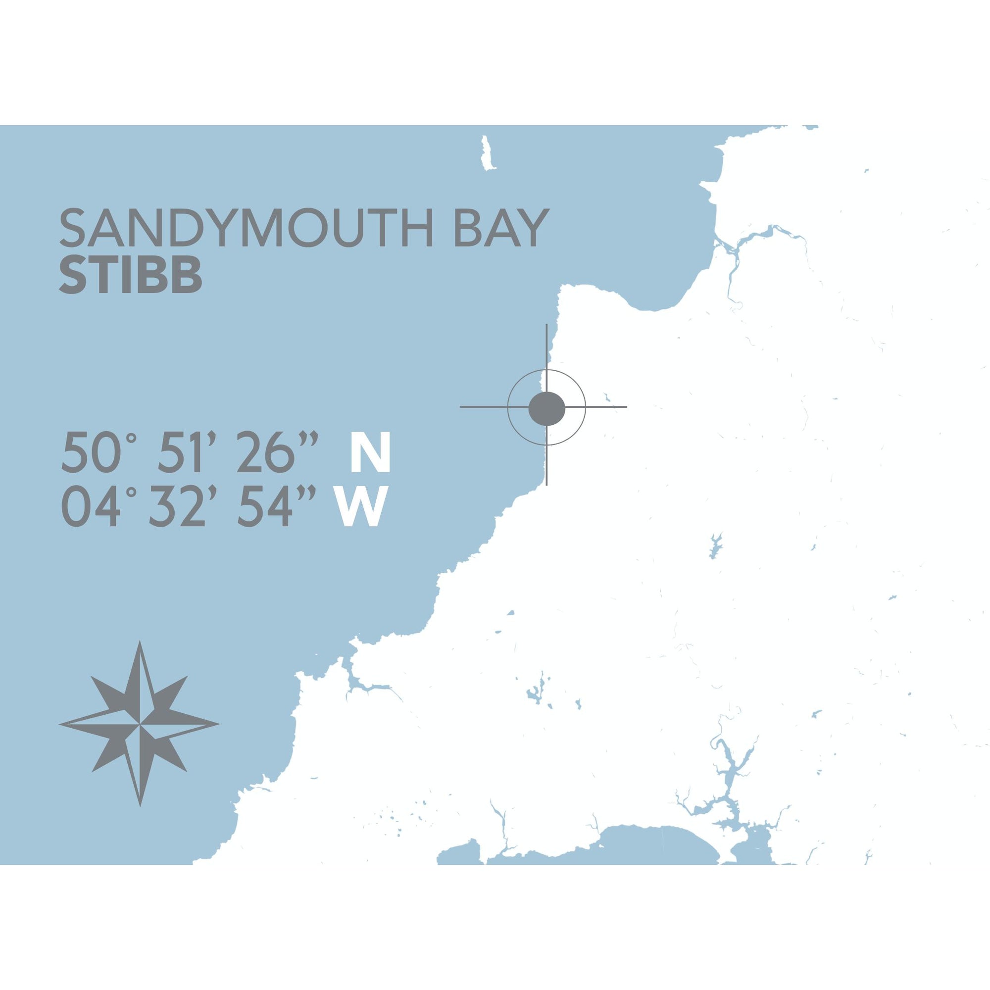 Sandymouth Bay Coastal Map Print-SeaKisses