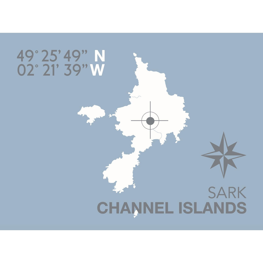 Sark Coastal Map Print-SeaKisses