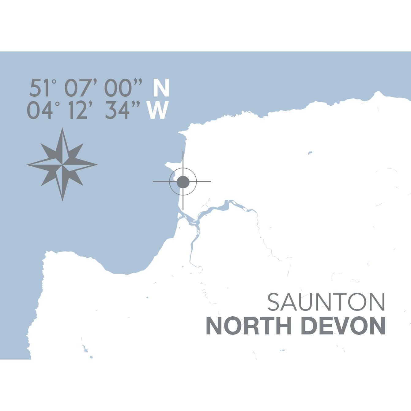 Saunton Coastal Map Print-SeaKisses