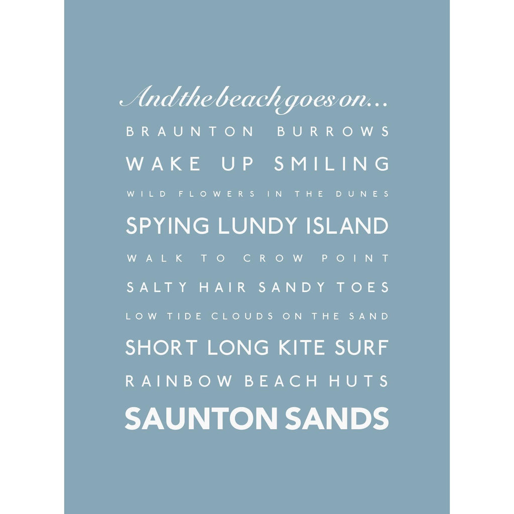 Saunton Sands Typographic Print-SeaKisses