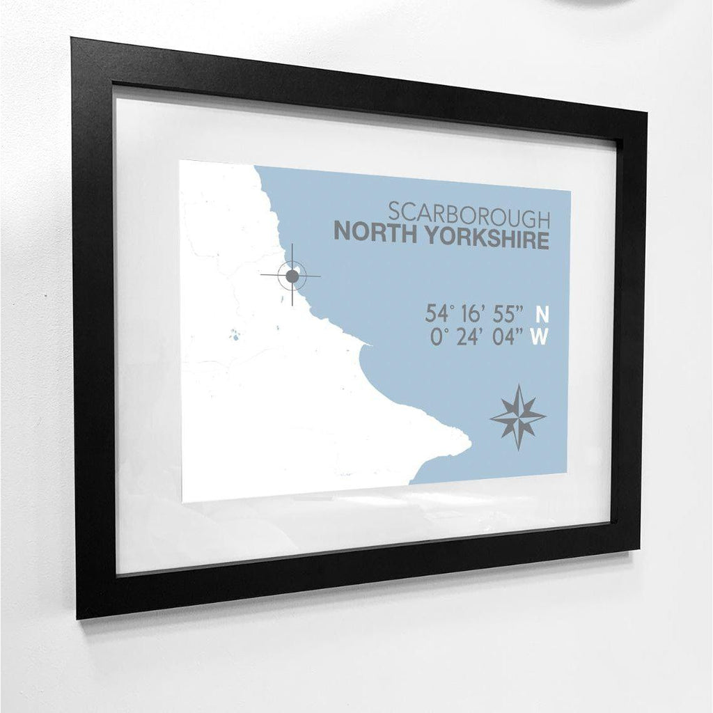 Scarborough Map Travel Print- Coastal Wall Art /Poster-SeaKisses