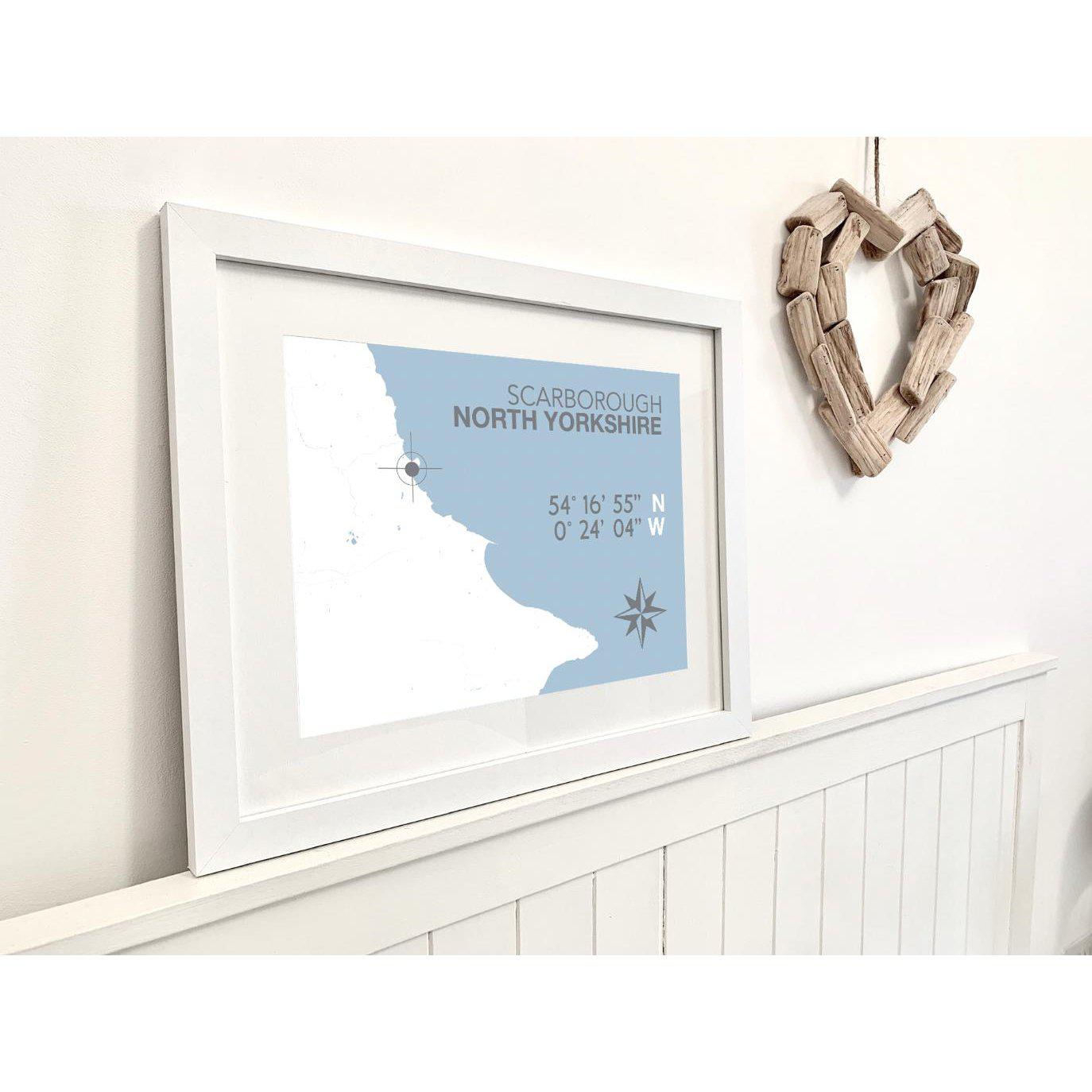 Scarborough Coastal Map Print-SeaKisses