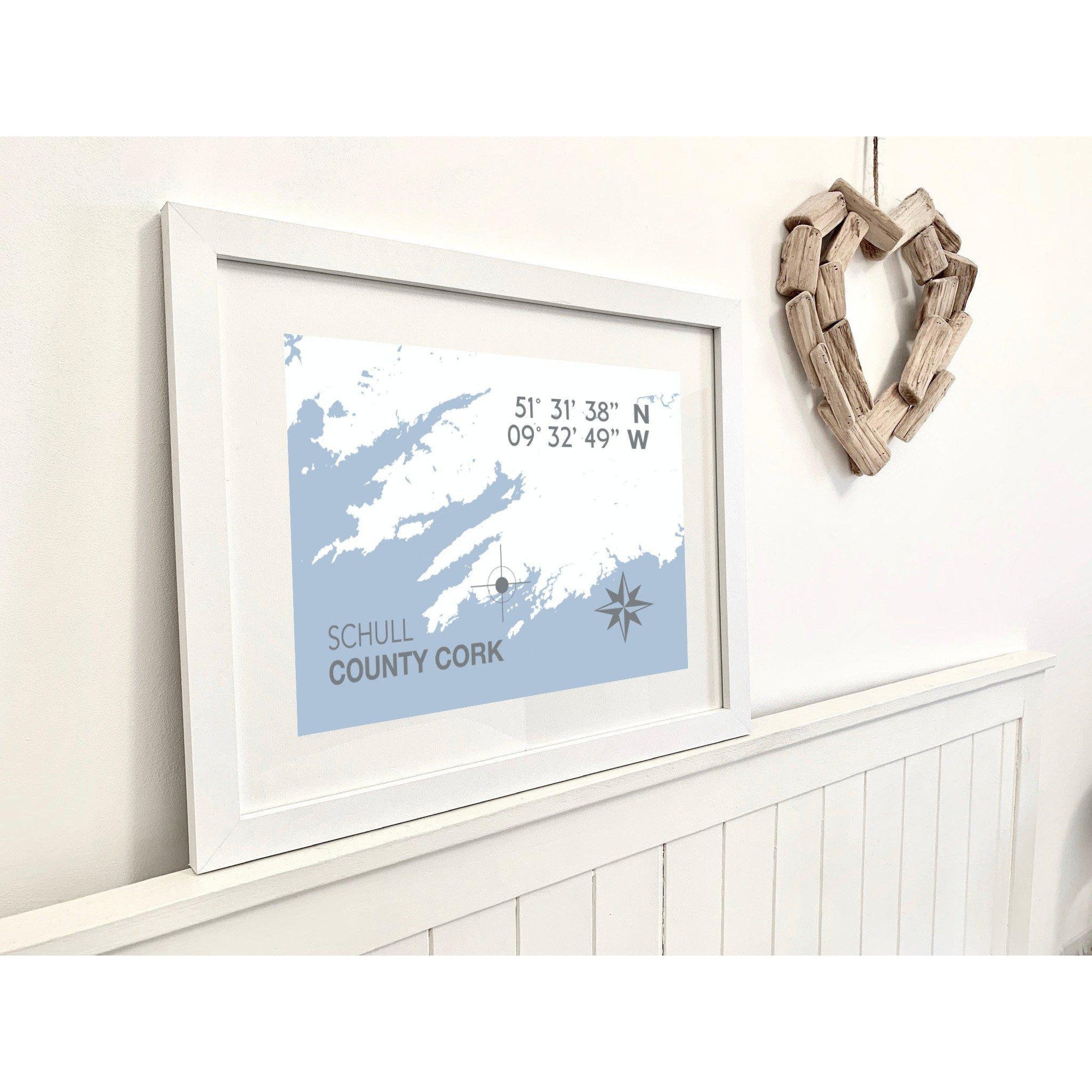 Schull Coastal Map Print-SeaKisses