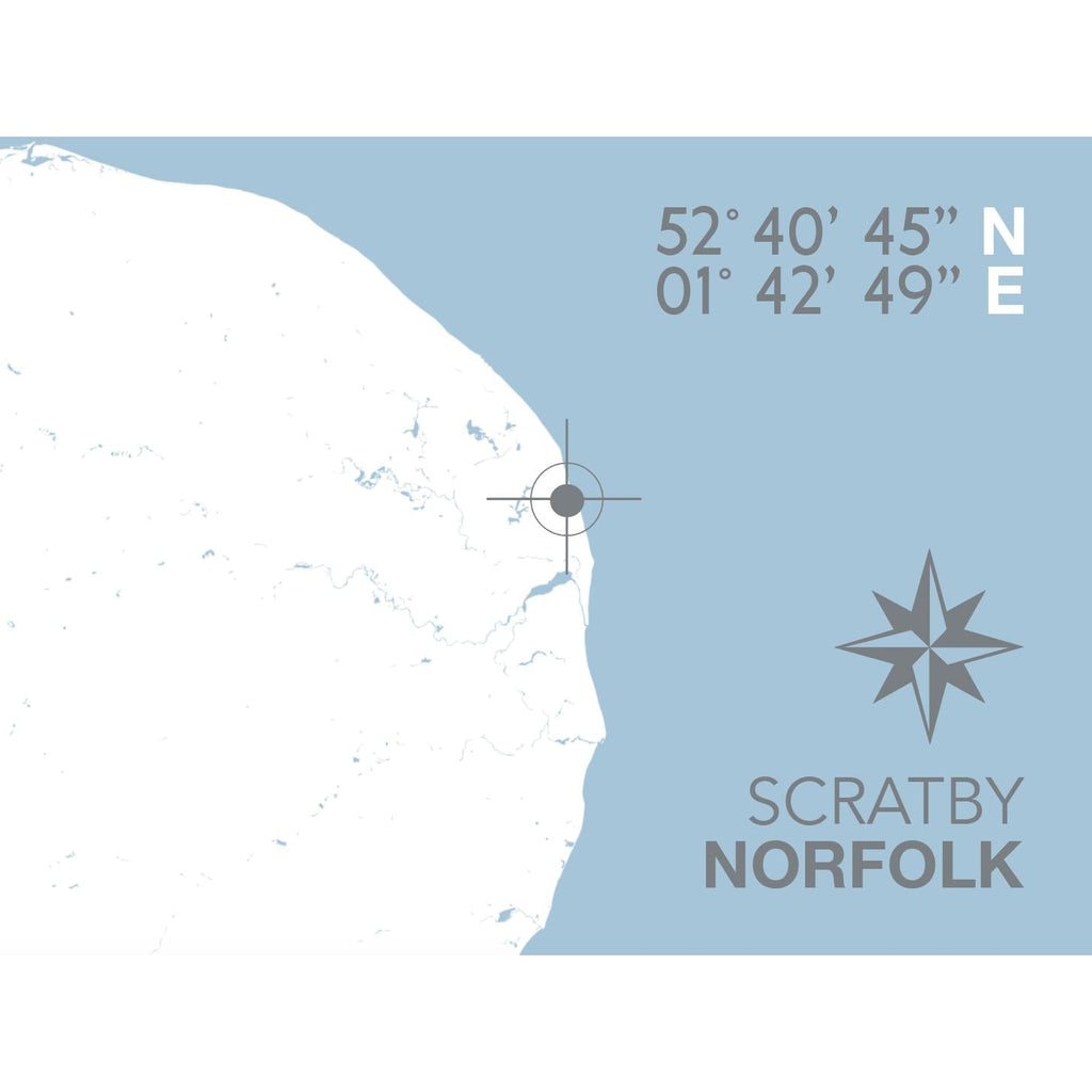Scratby Map Travel Print- Coastal Wall Art /Poster-SeaKisses