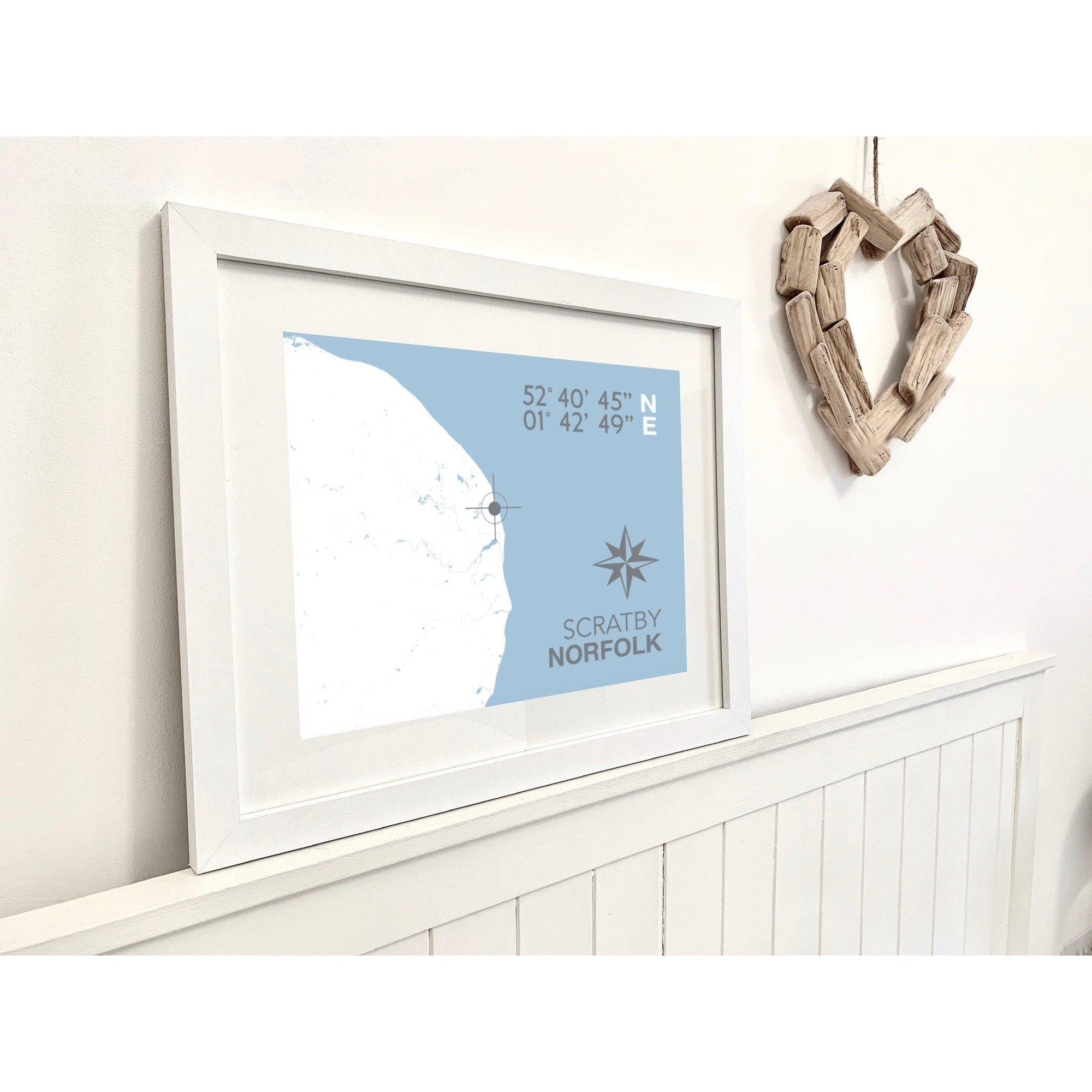 Scratby Coastal Map Print-SeaKisses