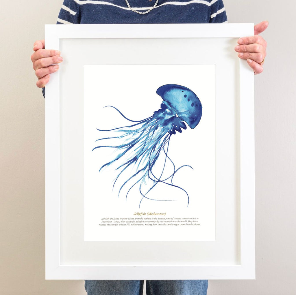 Jellyfish Watercolour Print SeaKisses Wall Art-SeaKisses