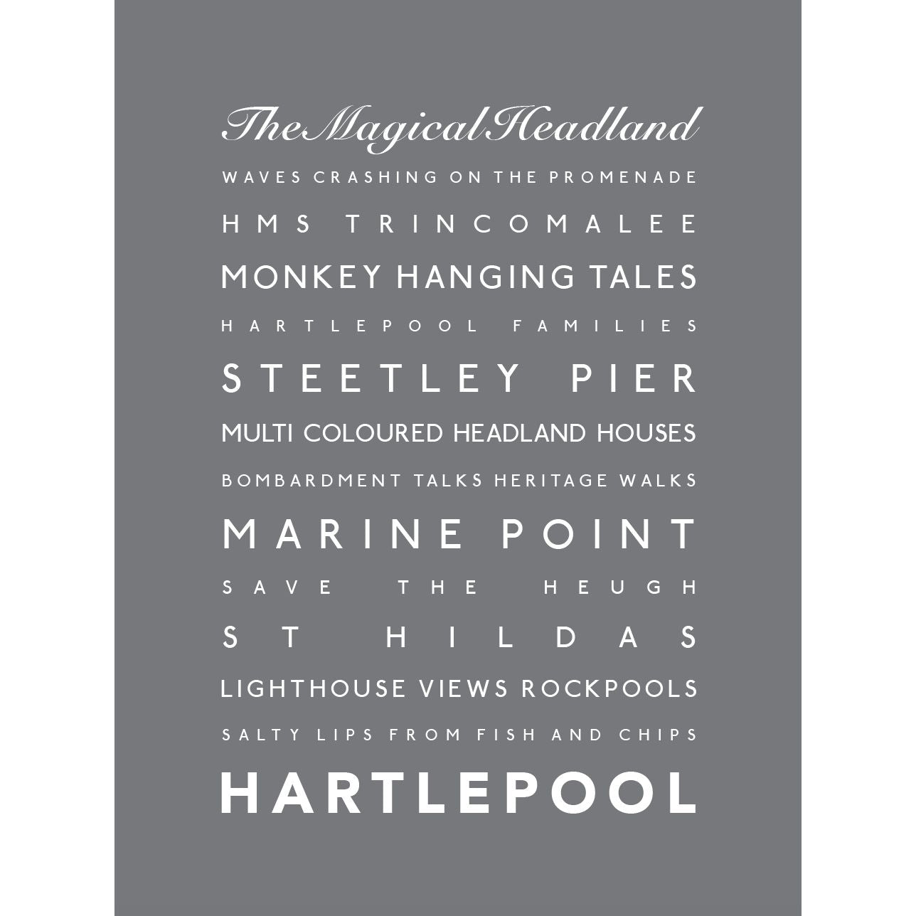 Hartlepool Typographic Print-SeaKisses