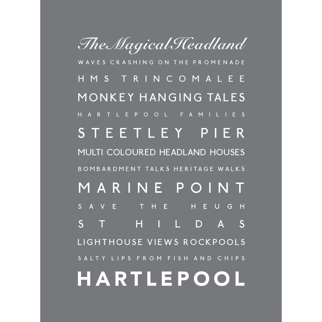 Hartlepool Typographic Print-SeaKisses