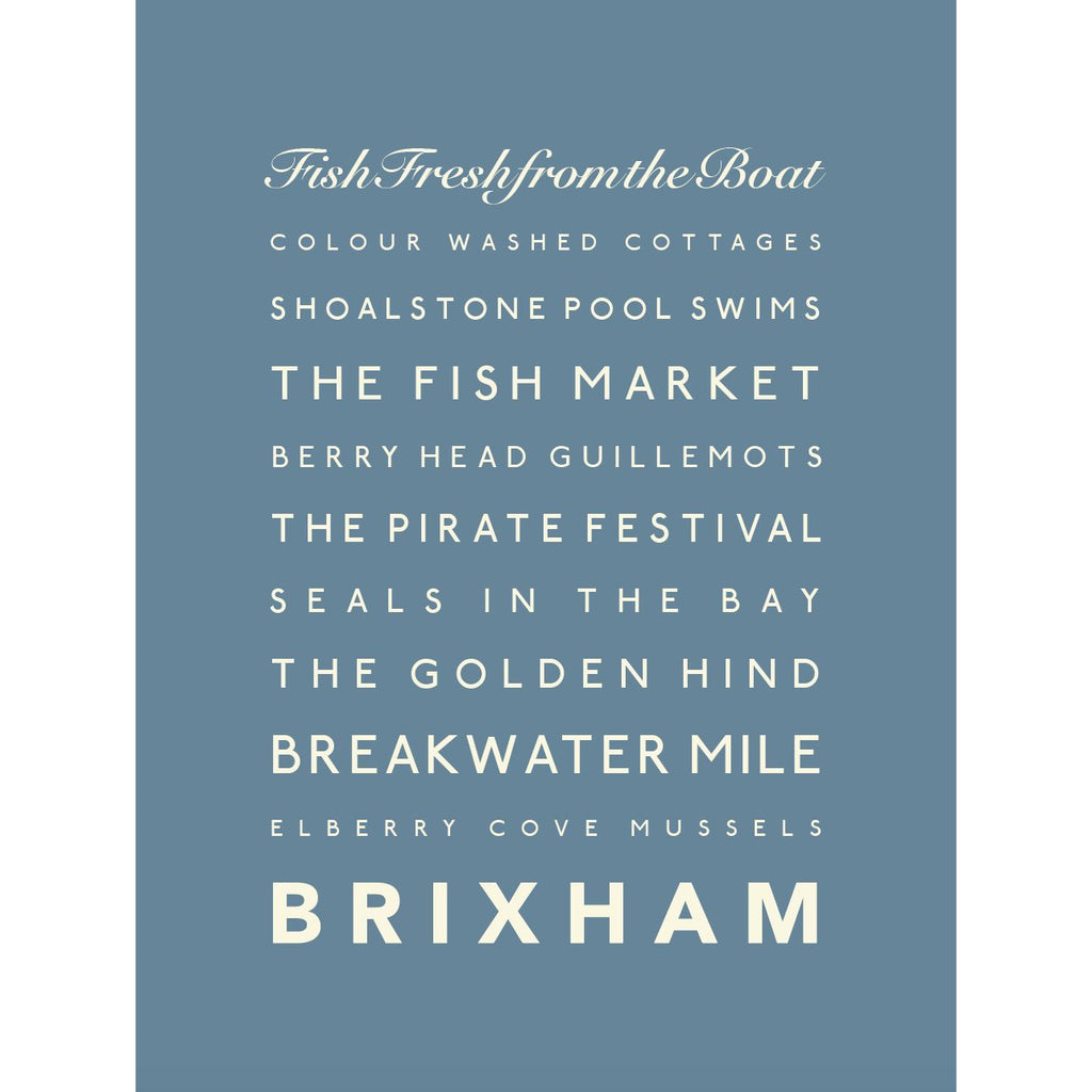 Brixham Typographic Print-SeaKisses