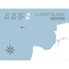 Lundy Island Coastal Map Print-SeaKisses