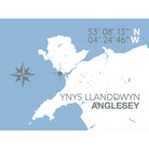 Ynys Llanddwyn Coastal Map Print-SeaKisses