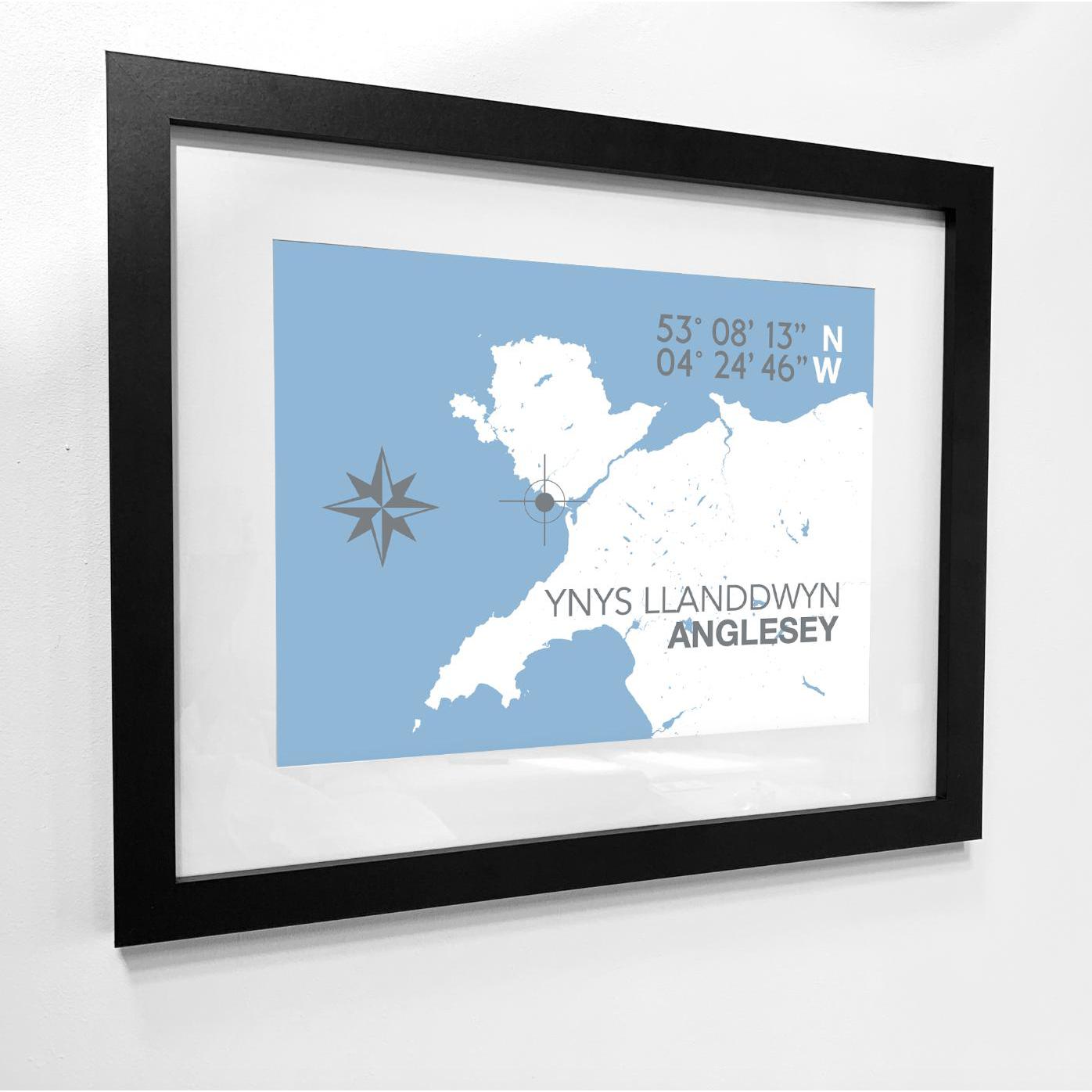 Ynys Llanddwyn Coastal Map Print-SeaKisses