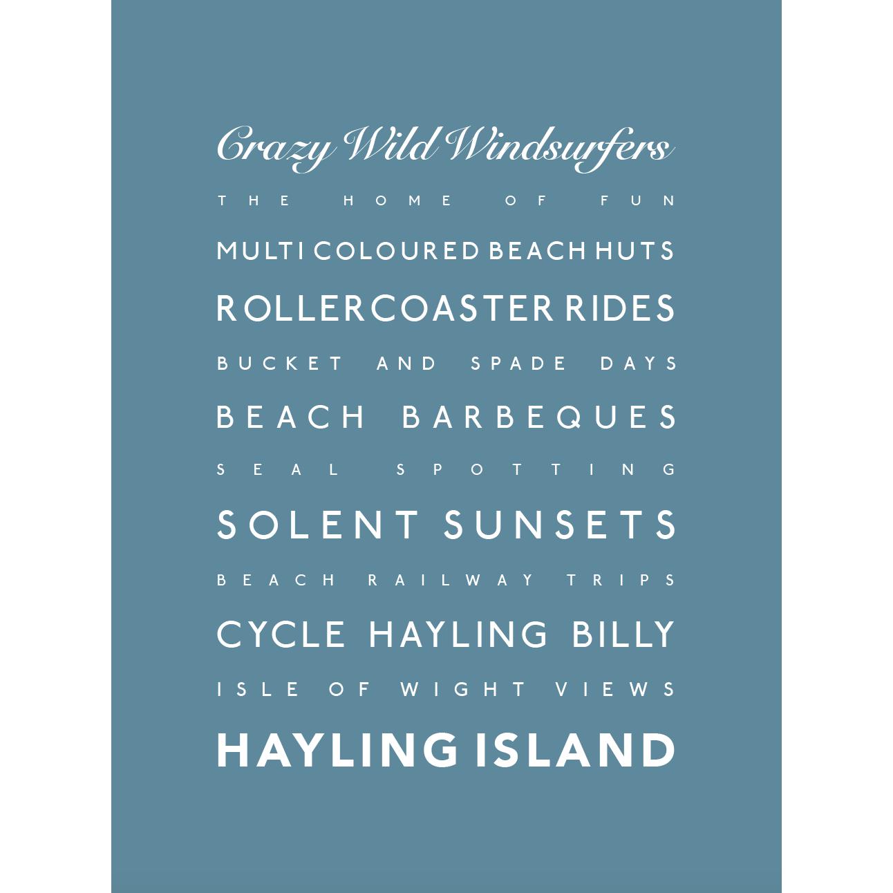 Hayling Island Typographic Print-SeaKisses